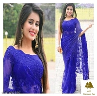 Fashionable Net Sarees - 8, free size