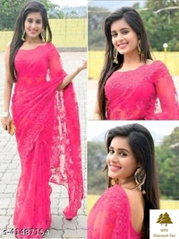 Fashionable Net Sarees - 8, free size