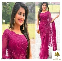 Fashionable Net Sarees - 8, free size