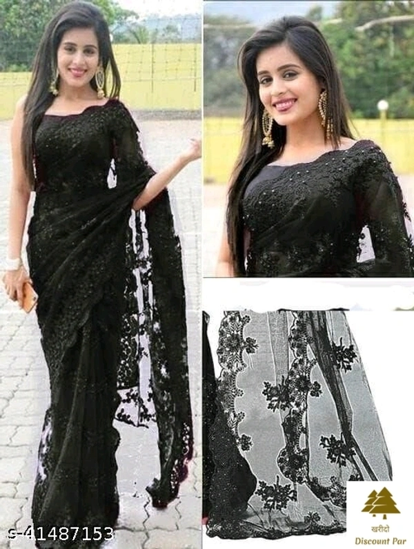 Fashionable Net Sarees - 8, free size