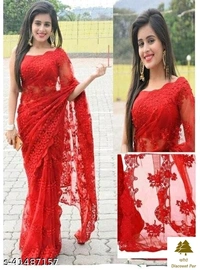 Fashionable Net Sarees - 8, free size