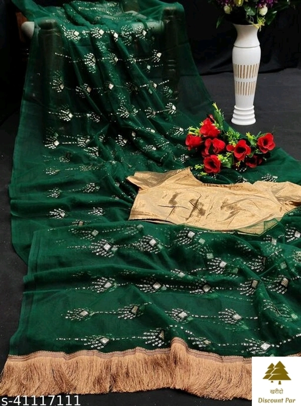 Fancy Net Sarees - 4, free size