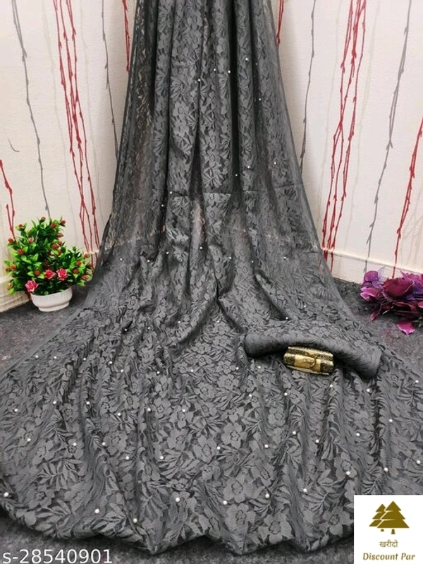 Trendy Net Sarees - 5, free size