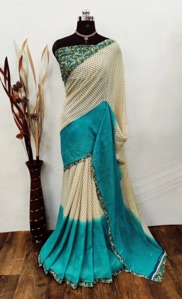 Georgette Printed Sarees  - 4, free size 