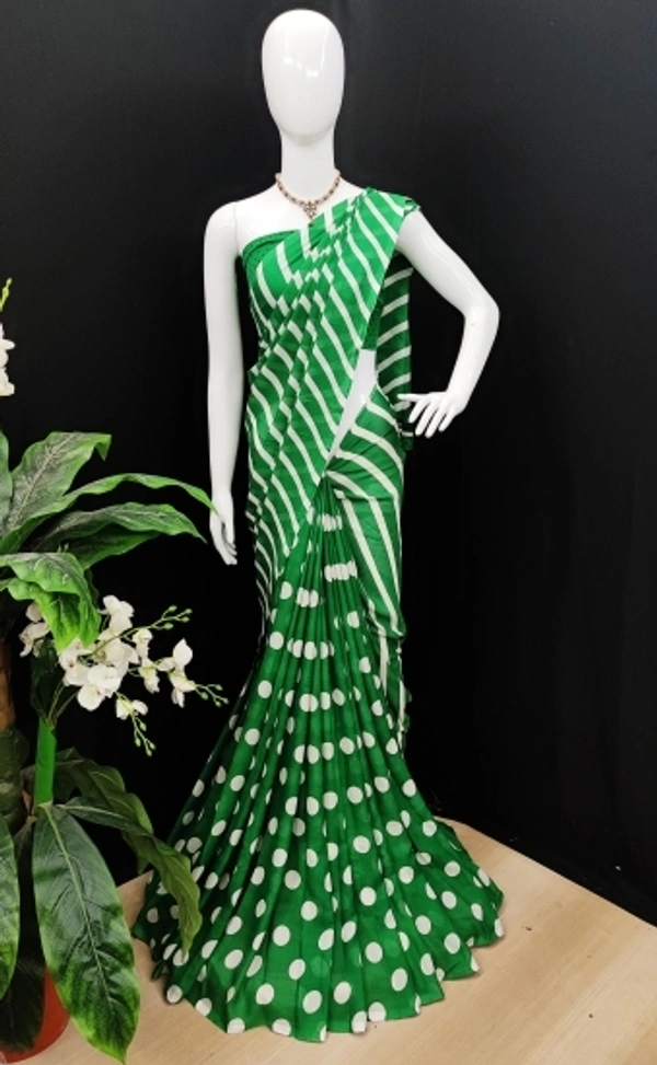 Floral Printed Georgette Sarees - 3, free size 