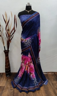 Flora Printed Saree  - 4, free size 