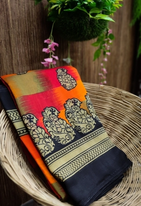 Silk Art Printed Saares - 4, free size