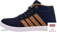 Blue Stripped Sneakers For Men  - Cherry Pie, 8