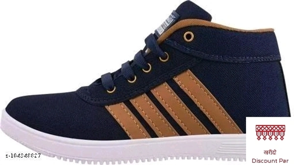Blue Stripped Sneakers For Men  - Cherry Pie, 8