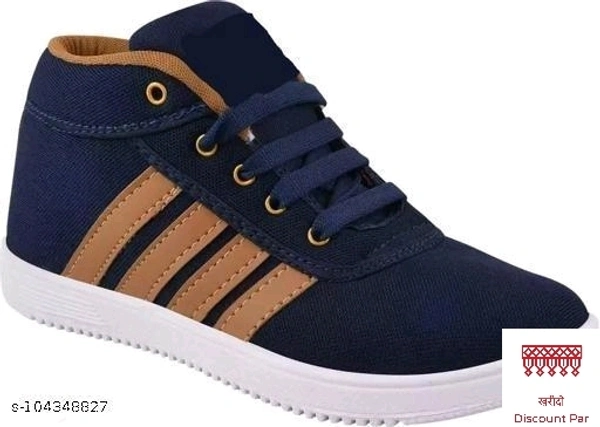 Blue Stripped Sneakers For Men  - Cherry Pie, 10