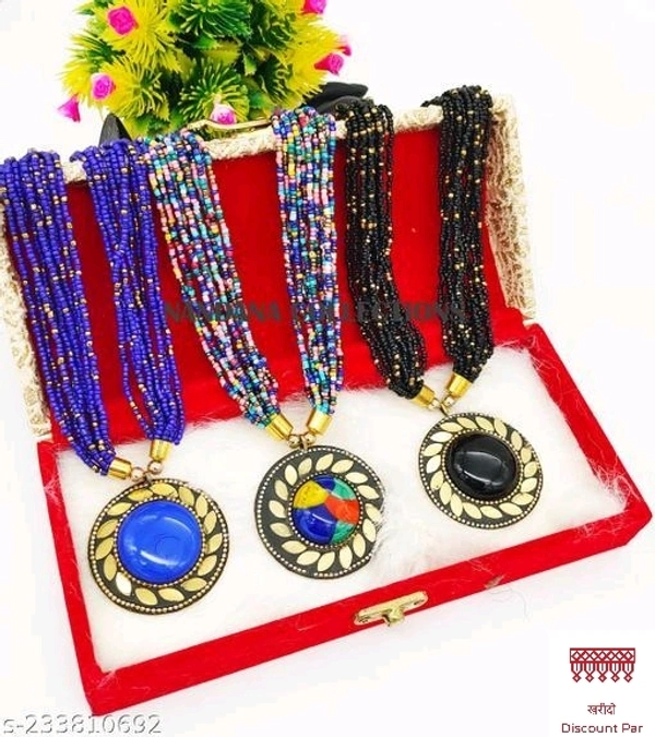 Combo Of 3 Piece Colour Tibetan Necklace 