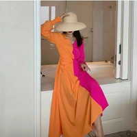 Full Length Two Colour Dress - M