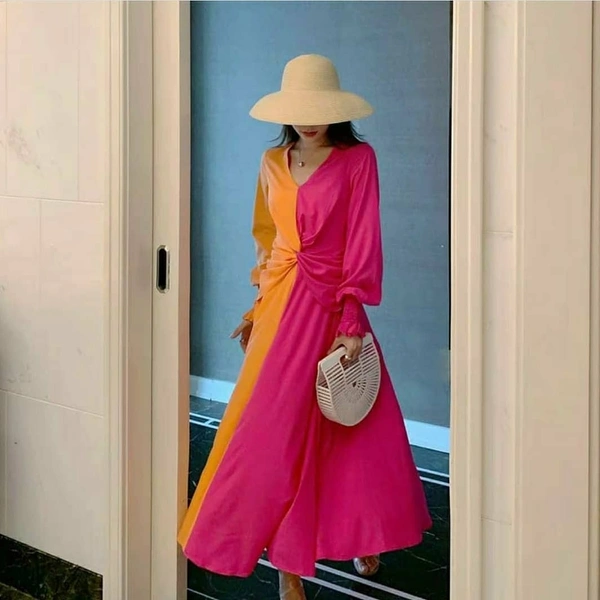 Full Length Two Colour Dress - XL