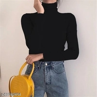 Turtle Neck Knitted Top - White, XL