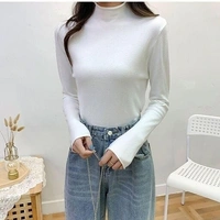 Turtle Neck Knitted Top - Turquoise, S