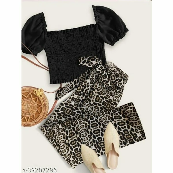 Cami/Crop Top With Animal Print Pajama - XL, Cami Top Set