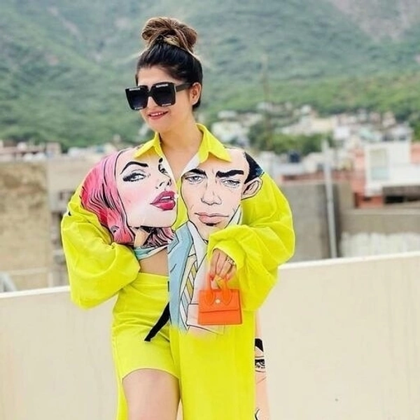 Classic Neon Dress With Neon Shorts - S