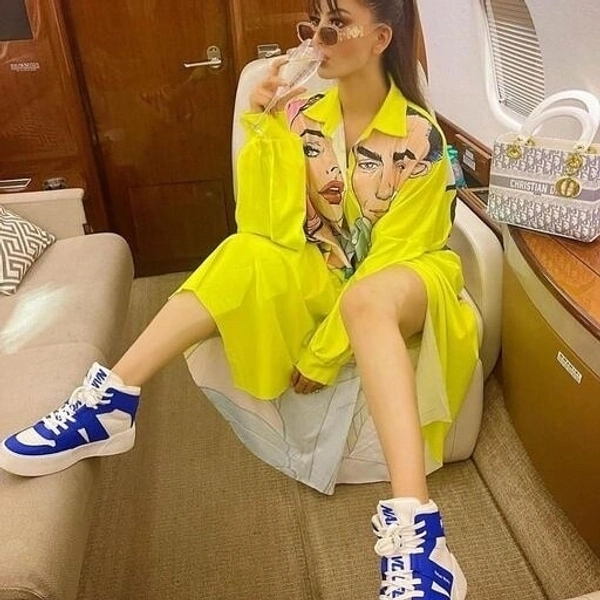 Classic Neon Dress With Neon Shorts - S
