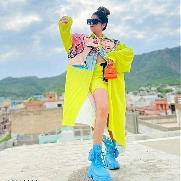 Classic Neon Dress With Neon Shorts - L