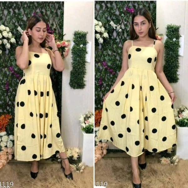 Polka Dot Dress With Straps - Grey, S