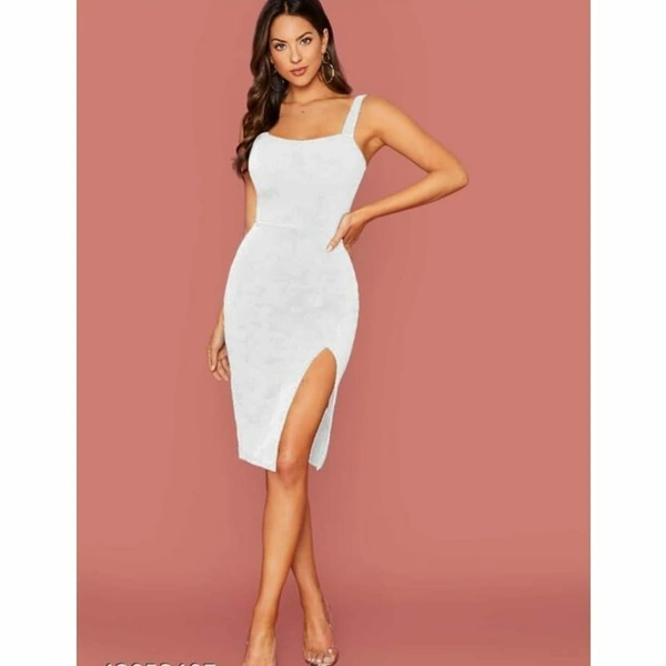 Shein Slit Dress - White, XS