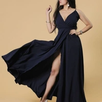 Fancy Slit Dress - Pink, XL