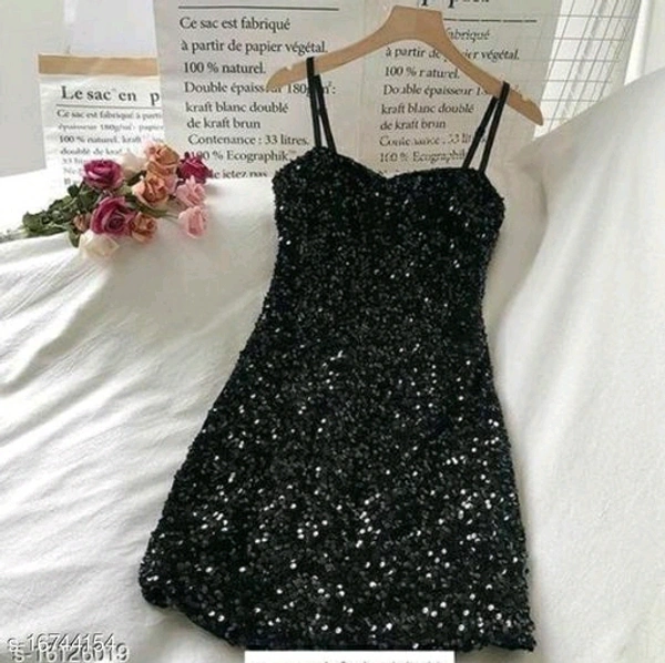 Strap Party Wear Velvet Dress - S