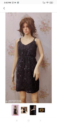 Strap Party Wear Velvet Dress - XL