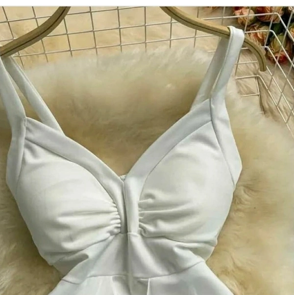 Net Dress With Cups - White, Free Size