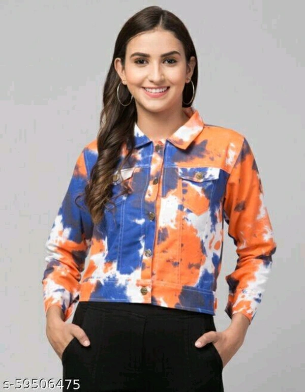 Tie Die Jacket - Dark Blue-Orange, L