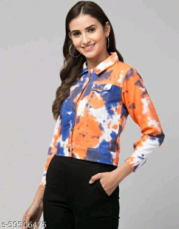 Tie Die Jacket - Dark Blue-Orange, M