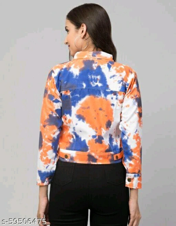 Tie Die Jacket - Dark Blue-Orange, S