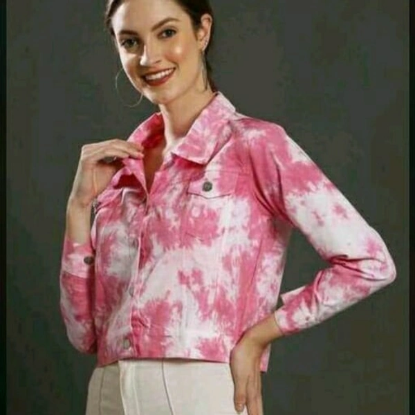 Tie Die Jacket - Pink-white, XL