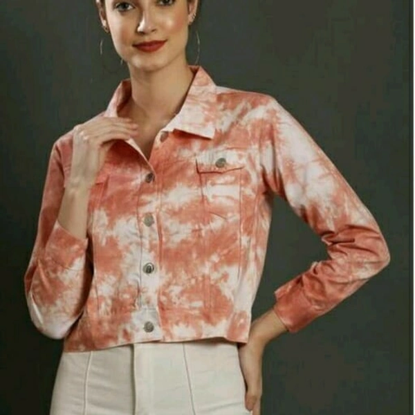 Tie Die Jacket - Orange-white, S