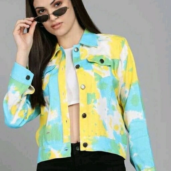 Tie Die Jacket - yellow-blue, M