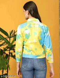 Tie Die Jacket - yellow-blue, M