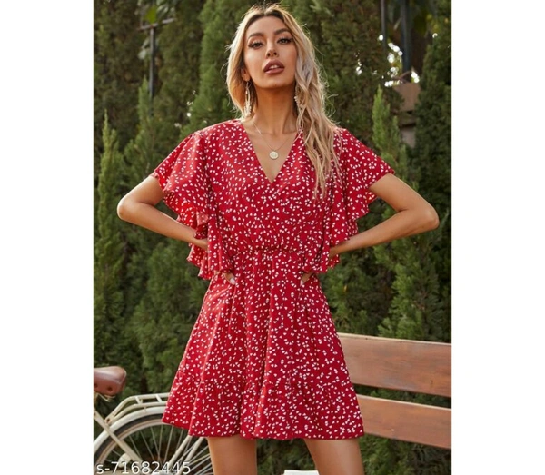 Urbanic Floral Dress - M, Red