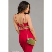 ❤️ RED CO-ORDINATE BRALETTE AND SLIT KNOTTED MIDI SKIRT💓 - 34