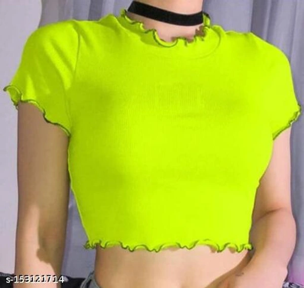 Neon Crop Top - Yellow, Small