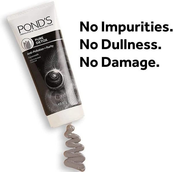 Pond's Pure Detox Anti-Pollution Purity Face Wash With Activated Charcoal - 100 ml, 2-3 days on orders over ₹499 shipped by Selection House