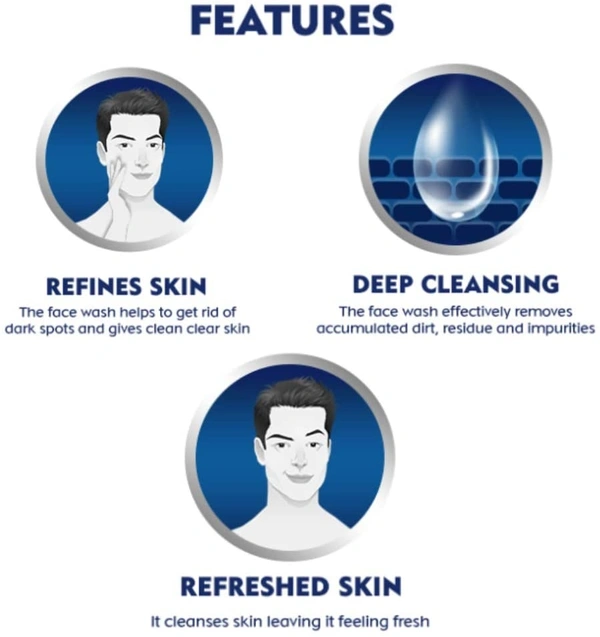 Visit the Nivea Store4.2 out of 5 stars  10,841ReviewsNIVEA Men Face Wash, Dark Spot Reduction, for Clean & Clear Skin with 10x Vitamin C Effect - 2-3 days on orders over ₹499 shipped by Selection House, 50 ml