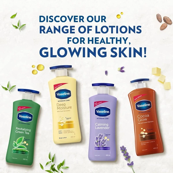 Vaseline Intensive Care Deep Moisture Nourishing Body Lotion Daily Moisturizer for Dry Skin, Gives Non-Greasy, Glowing Skin - For Men & Women - 400 ml, 2-3 days on orders over ₹499 shipped by Selection House