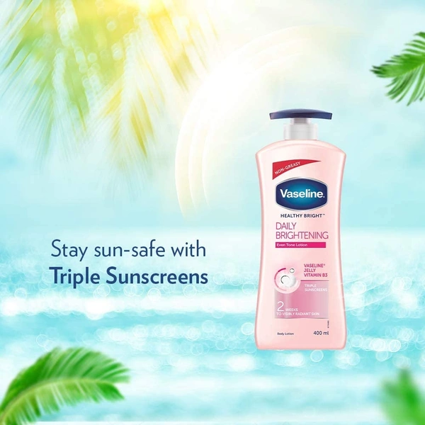 Vaseline Healthy Bright Body Lotion, Daily Brightening Moisturizer with Sunscreen for Dry Skin, Gives Non-Greasy Glowing Skin - For Men & Women - 400 ml, 2-3 days on orders over ₹499 shipped by Selection House