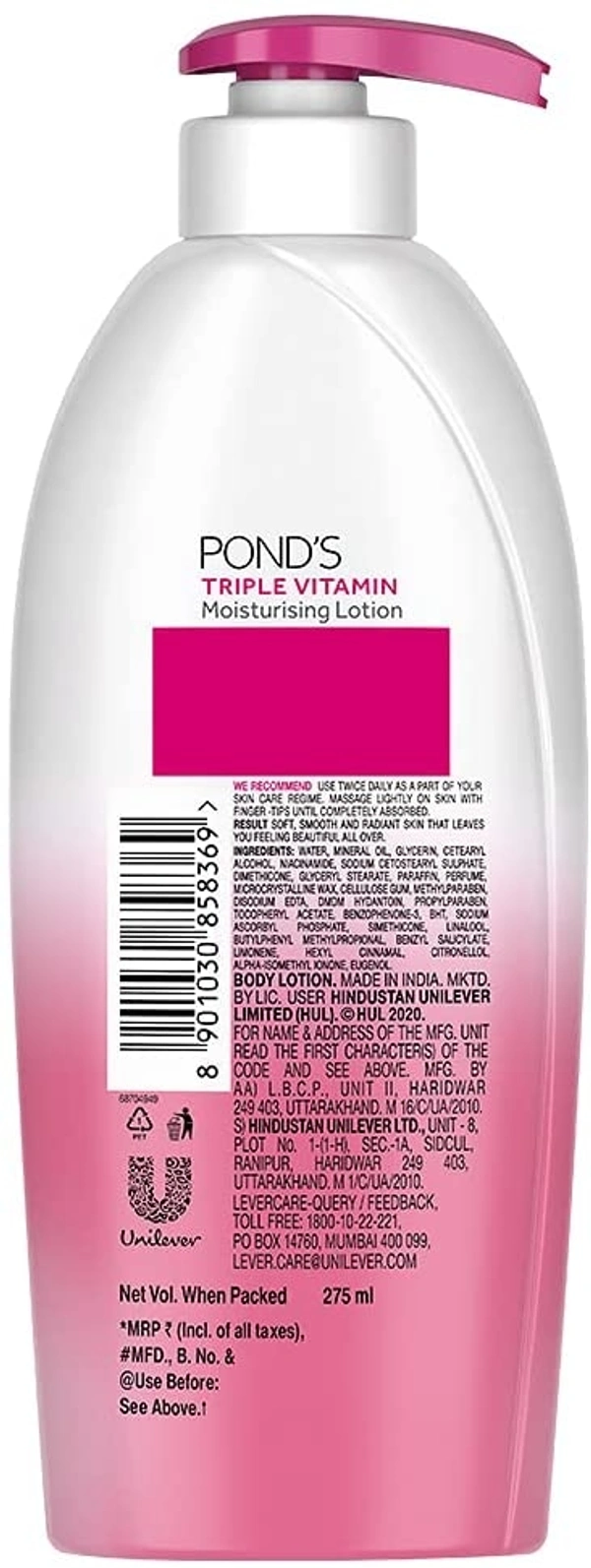 POND'S Triple Vitamin Moisturising Body Lotion  - 275 ml, 2-3 days on orders over ₹499 shipped by Selection House