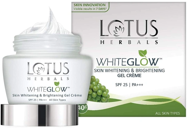 Lotus Herbals WhiteGlow Skin Whitening And Brightening Gel, Face Cream with SPF-25, for all skin types, 40g - 40 gm, 2-3 days on orders over ₹499 shipped by Selection House