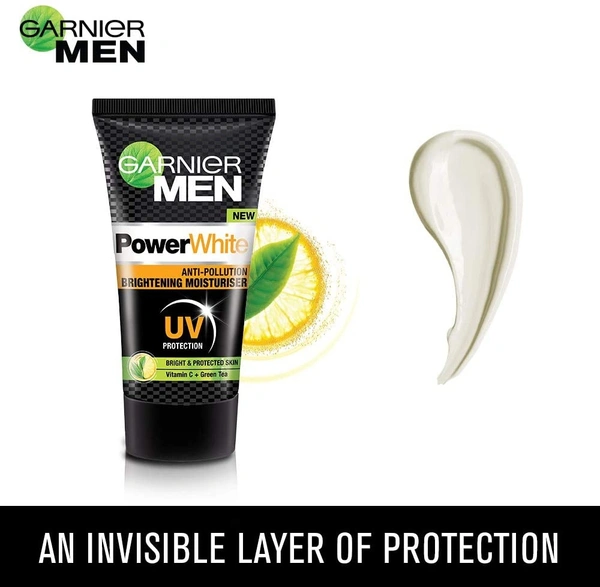 Garnier Men Power White Anti-Pollution Brightening Moisturiser - 2-3 days on orders over ₹499 shipped by Selection House, 20 gm