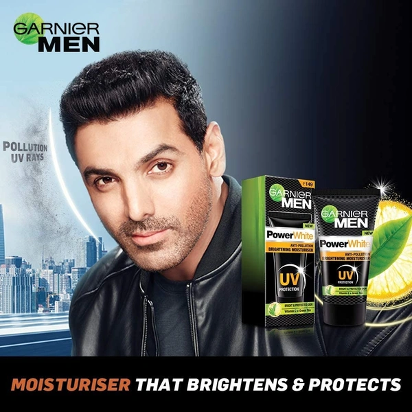 Garnier Men Power White Anti-Pollution Brightening Moisturiser - 2-3 days on orders over ₹499 shipped by Selection House, 20 gm