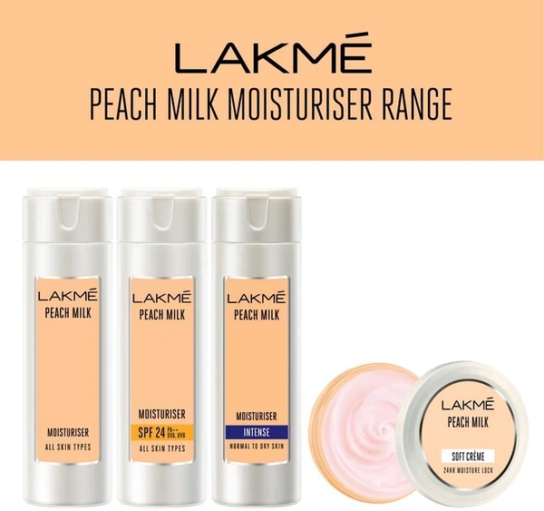 Lakme Peach Milk Soft Crème Moisturizer for Face, Daily Lightweight Whipped Cream with Vitamin E for Soft, Glowing Skin - Non Oily 24h Moisture - 65 gm, 2-3 days on orders over ₹499 shipped by Selection House