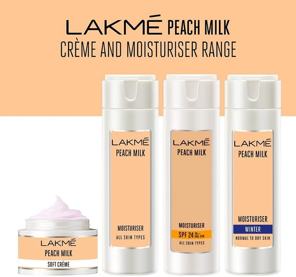 Lakme Peach Milk Face Moisturizer SPF 24 PA++, Daily Light Sunscreen Lotion with Vitamin C for Glowing Skin - Sun Protection for Women - 100 ml, 2-3 days on orders over ₹499 shipped by Selection House