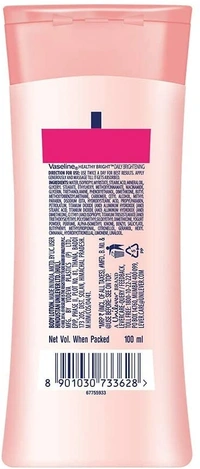 Vaseline Healthy Bright Body Lotion, Daily Brightening Moisturizer with Sunscreen for Dry Skin, Gives Non-Greasy Glowing Skin - For Men & Women - 100 ml, 2-3 days on orders over ₹499 shipped by Selection House